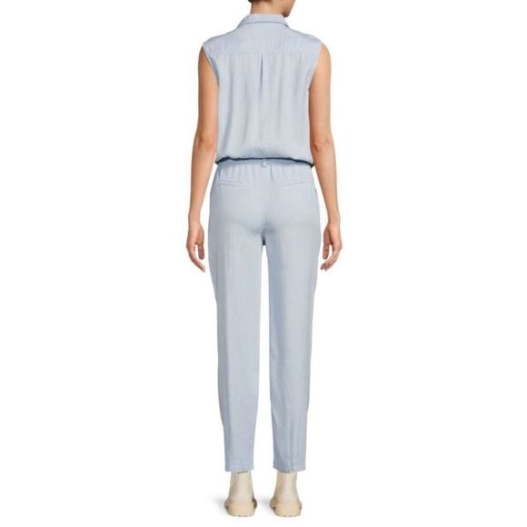 Etienne Marcel Sleeveless Romper Belted Utility One-Piece Light Blue Size M NWT - Picture 2 of 3